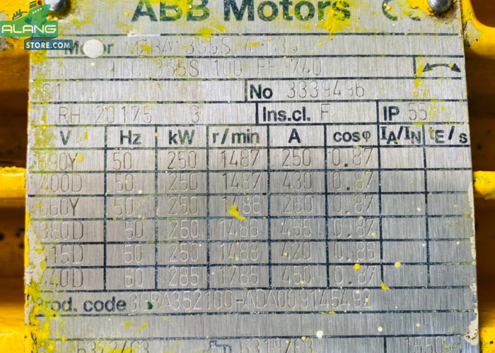 ABB  250 KW 1487 RPM  Induction Motor