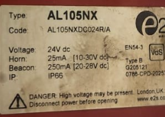 E2S AL105NX  ALARM HORN SOUNDER & XENON STROBE BEACON